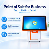 Nouvelle caisse enregistreuse POS 15,6 pouces avec écran client, terminal de point de vente électronique tout-en-un sous Windows pour les entreprises