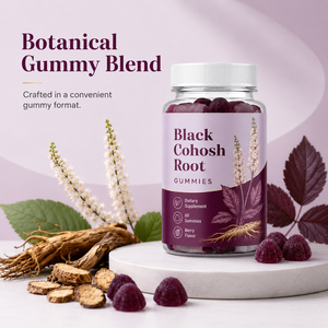 New Style Private Label Black Cohosh Root Extract Natural Herbal Immune Support 500mg Gummies 60 Count 2 Per Serving Adults GMP - Product Image 4