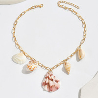 Miss JQ, joyería fina de verano para mujer, Gargantilla de cadena chapada en oro a la moda, collar de estrella de mar, concha de Perla sintética, Serie de colgantes
