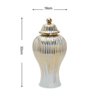 Vase en céramique dorée électrolytique simple européen Décoration d'hôtel Vase de mariage Pot de gingembre