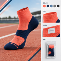 Chaussures de course athlétiques Color Block Corail Marine Performance Respirantes Ajustement Confortable Maille Ventilée Gestion de l'humidité Soutien de la cheville Bout Plat