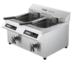 Friteuse à induction commerciale à double réservoir, 3500W/5000W, avec contrôle de température tactile pour cuisine AM-CD24F201 - Product Image 4