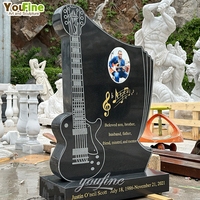 Guitare en marbre blanc simple sculptée à la main Prix des pierres tombales
