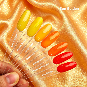 Set de Esmalte de Uñas en <span class=keywords><strong>Gel</strong></span> No Tóxico Sun Golden, 7 Colores: Amarillo Limón Cremoso, Naranja Brillante, Rojo Escarlata, Barniz UV LED, Compra al por Mayor - Product Image 2