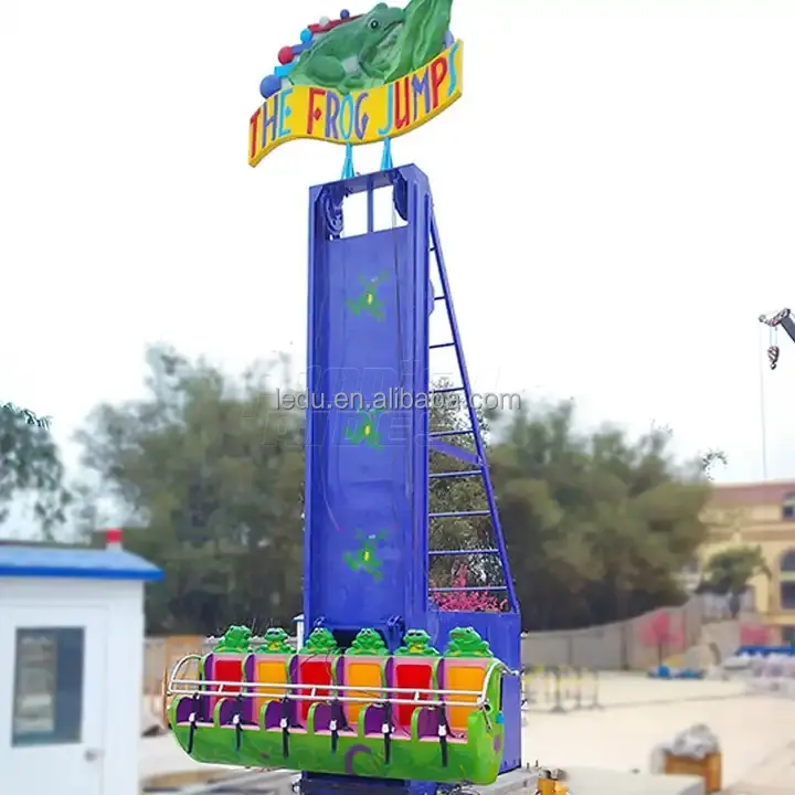 Parque de diversões atração sapo funil jogo gota torre passeios pulando sapo máquina para venda