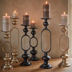 Modern Gold and Black Metal <b>Candle</b> Holder Stands Geometric Tabletop Candlestick Vases for Luxury <b>Wedding</b> Home Decor - Product Image 4