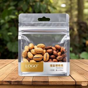 Custom Printed Nuts <b>Packaging</b> <b>Bags</b> Clear Window Flat Bottom Pouch with Zipper Aluminum Foil Food Grade Stand up <b>Bag</b> - Product Image 1