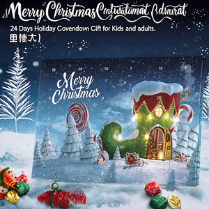 Calendrier de l'Avent en plastique Joyeux Noël, 24 jours de compte à rebours pour les fêtes, modèle étiquette blanche AL220, fabriqué en Italie pour enfants et adultes - Product Image 3