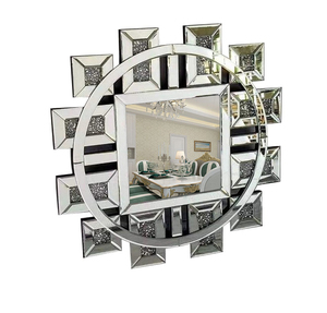 Espejo moderno de lujo con diamante aplastado, decoración artística brillante, para sala de estar y salón, hecho a mano, para el hogar - Product Image 1