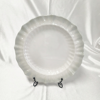 Vaisselle de table irrégulière en mélamine de haute qualité assiettes et bols en mélamine de désherbage durables plats en mélamine à bord bleu clair dégradé
