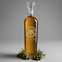 Bouteille cylindrique de luxe 770 ml en verre super flint transparent avec base lourde et bouchon en verre pour spiritueux, liqueur, whisky, brandy – Personnalisable en gros