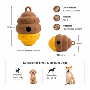 Giocattolo per Cani a Forma di Nido d'Ape in Silicone Alimentare, Dispenser di Crocchette Interattivo, Giocattolo <span class=keywords><strong>da</strong></span> Masticare per <span class=keywords><strong>Cuccioli</strong></span> in Fase di Dentizione - Product Image 5