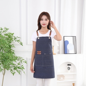 Logo personalizzato ospitalità <span class=keywords><strong>parrucchiere</strong></span> cucina barbiere ristorante Chef cuoco jeans grembiule per gli uomini e le donne - Product Image 2