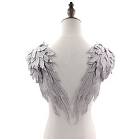 Ailes d'ange, broderie soluble dans l'eau, applique en dentelle multicouche pour col de chemise, accessoires DIY