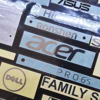 OEM stiker nikel dilapisi elektro label logam logo merek kualitas akhir kualitas tinggi