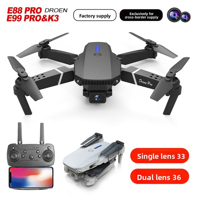 Cross-Border E88 4-Channel Folding Drone Dual Camera Fixed-Altitude Quadcopter Aerial Photography Remote Control Aircraft Toy