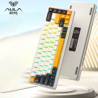Clavier mécanique sans fil Aula F65 65% tri-mode, 67 touches, échangeables à chaud, avec joint, clavier de jeu RGB personnalisé