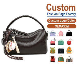 Bolso Bandolera Personalizado de PU Auténtico con Acabado Encerado Marrón Oscuro y Cuerda Trenzada con Colgante de Béisbol |   Estilo veraniego y otoñal juguetón y animado - Product Image 1