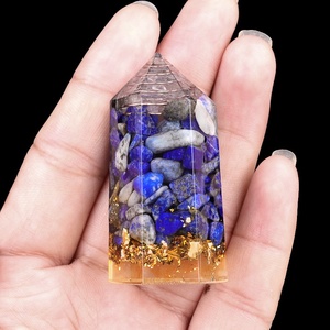 7 Chakra Gravel Ornaments Vintage Luxury Desktop Resin Decor Carved Natural <strong>Stone</strong> Healing Crystals Amethyst <strong>Jade</strong> Hexagonal - Product Image 6