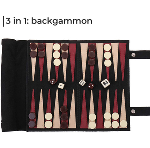 Tùy Chỉnh Ngoài Trời <span class=keywords><strong>Pu</strong></span> Da Cuộn Lên <span class=keywords><strong>Backgammon</strong></span> Ban Cờ Vua Bộ Trò Chơi Cờ Vua - Product Image 2