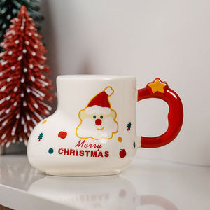 Mug de Noël en céramique en forme de chaussette <span class=keywords><strong>avec</strong></span> paille, artisanat écologique, cadeau de Noël pour les événements d'entreprise et les employés - Product Image 5