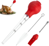 Pince à boucher turque pour barbecue avec brosse à badigeonner et injecteur de viande à bulbe en silicone alimentaire détachable pour la cuisson à domicile