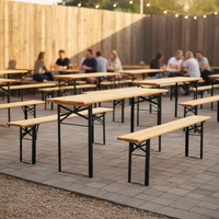 Ensemble table et chaises de jardin Biergarten, design moderne, gain de place, léger, pliable, empilable, résistant aux UV, pour hôpital et hôtel