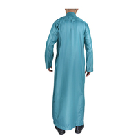 Al Haramain Modest Jalabiya Thobe pour hommes musulmans saoudiens, col montant, en velours mercerisé brillant, anti-plis, longueur cheville, fabrication usine
