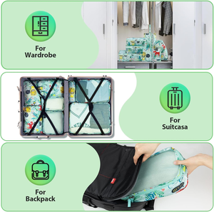 Cubes de compression pour voyage, 8 pièces, organiseurs de bagages, <span class=keywords><strong>valise</strong></span>, fermeture éclair en nylon, haute qualité, durable - Product Image 6