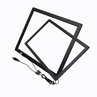 IR bingkai sentuh 23.8 "24" USB Panel layar sentuh inframerah, 3M ELO 24 inci Kit Monitor kios kaca antigores