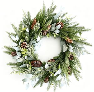 Guirlande <span class=keywords><strong>de</strong></span> Noël d'extérieur, aiguilles <span class=keywords><strong>de</strong></span> <span class=keywords><strong>pin</strong></span> artificielles, baies rouges, cônes <span class=keywords><strong>de</strong></span> <span class=keywords><strong>pin</strong></span>, boules dorées, lumières pour la porte d'entrée, décoration <span class=keywords><strong>de</strong></span> fête <span class=keywords><strong>de</strong></span> Noël - Product Image 2