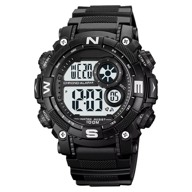 2024 Men's Fashion Analog-Digital Sports Watch Waterproof Silicone Plastic Dual Time Alarm Clock Luminous Stop Watch Feature