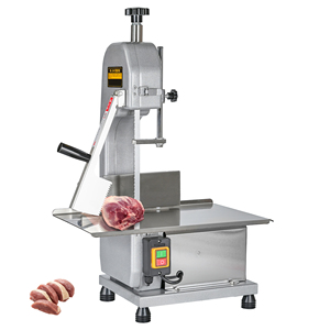 Máquina de corte de carne y huesos con sierra de cinta para alimentos congelados, aves, pescado, cerdo, res, eléctrica, de sobremesa, de acero inoxidable - Product Image 1