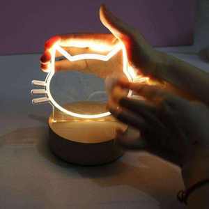 Vente chaude Calendrier élégant en acrylique Lumière LED Base en bois Bureau Transparent Tableau de notes en acrylique pour bureau Lumière de nuit Décoration - Product Image 4