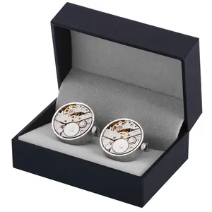 Souvenir Day Movement Watch Rotate Mechanical French Shirt Cufflinks for Men Presents