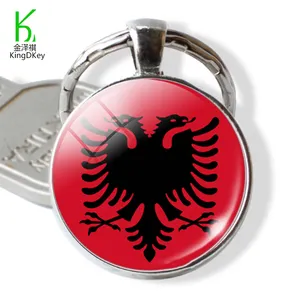 Hochwertiger Schlüssel anhänger Deutschland Albanien Italien National flagge Schlüssel bund Metall Land Flagge Schlüssel bund