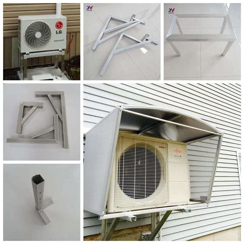 Staffa di montaggio a parete Offset in alluminio resistente per pompa di calore mini-split/AC