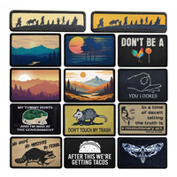 Badges en tissu à boucle auto-agrippante avec impression numérique créative de paysages de lever et de coucher du soleil pour chapeaux, vêtements et sacs à dos, décoration DIY, vente en gros