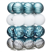 EAGLEGIFTS Offre d'échantillon à prix d'usine Boules de Noël uniques pour le festival Cadeau de Noël Argent Blanc Bleu Plastique Finition brillante