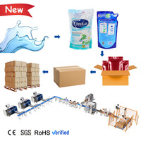 Ligne de machines d'emballage automatique pour sachets à bec verseur de savon liquide et détergent à lessive en carton Doypack