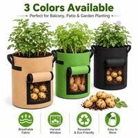 Sacs de culture de pommes de terre personnalisables avec logo pour carottes, oignons verts et plus, en tissu non tissé respirant, réutilisables, jardinières de patio de 7/10/15 gallons