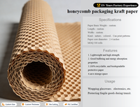 Rouleaux de papier kraft en nid d'abeille écologiques pour l'emballage d'objets en verre