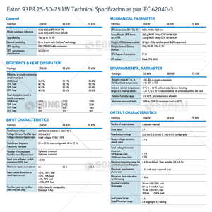 สำหรับ93PR 25-75kW แบตเตอรี่ลิเธียมแบบสามเฟส UPS ปราศจากแบตเตอรี่ลิเธียมที่สามารถเปลี่ยนได้ระบบโทรคมนาคมประสิทธิภาพ96.3% N + 1 /n + 2 - Product Image 5