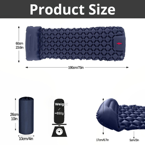 Colchón de aire para acampar inflable impermeable extra grueso con almohada para escalada y picnic para mochilero y senderismo - Product Image 4