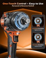 Llave de Impacto Inalámbrica de 1/2'' y 21V con Luz de Trabajo LED, Motor sin Escobillas de 1300N.m, Alto Torque para RV, Automóviles, Camiones Pesados y Uso Automotriz