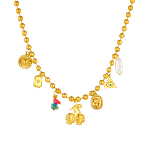 European American Bohemian Gold Plated Cherry Skull Pendant Necklace Zinc Alloy Charms Niche Fashion Jewelry - Product Image 5
