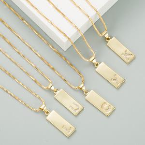 18k Gold Plated <strong>T</strong> Bar <strong>Necklace</strong> Capital Letter <strong>Initial</strong> <strong>Necklaces</strong> for Women A-Z Alphabet Pendant Chokers Jewelry - Product Image 6