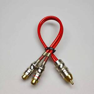 สาย RCA แบบถักเคลือบทอง ความหนาแน่นสูง 2 หัวต่อตัวเมีย 1 หัวต่อตัวผู้ พร้อมชั้นป้องกันสองชั้น - Product Image 4