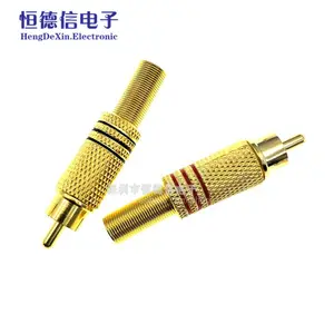 Gold-Plated Plum Blossom Male Connector Audio and Video Plugs Lotus Form Plug Wired Video and Audio Plug