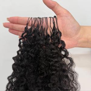 Estensioni di <span class=keywords><strong>Capelli</strong></span> Umani Ricci Birmani <span class=keywords><strong>100</strong></span>% Naturali, Onda Profonda, Senza Nodi, Pre-Separati per Intrecciare - Product Image 1